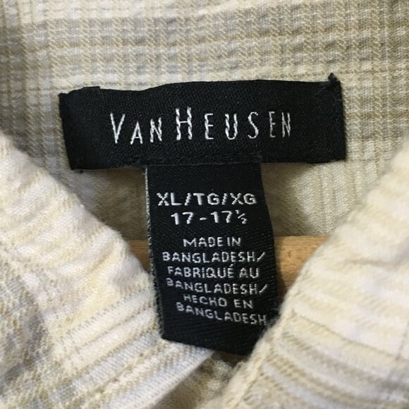 Van Heusen Plaid Rayon Blend Single Pocket Seersucker Button Down Shirt - Picture 7 of 13